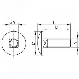 Винт М6х20 гладкая головка квадратный подголовник