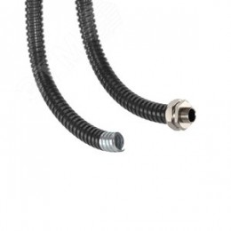 Металлорукав DN 26мм в ПВХ изоляции Dвн 26,5 мм   Dнар 31,5 25 м цвет чёрный