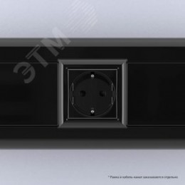 Avanti Розетка ''Черный квадрат'', 2P+E, с защитными шторками, 2 модульная