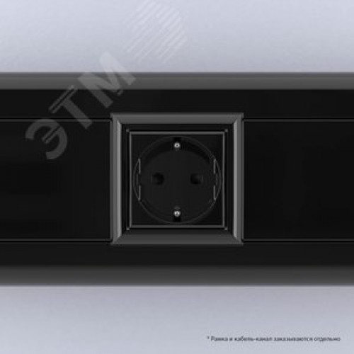 Avanti Розетка ''Черный квадрат'', 2P+E, с защитными шторками, 2 модульная