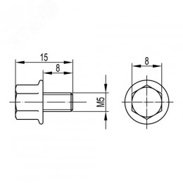 Винт М5х8 электрический контакт крышек