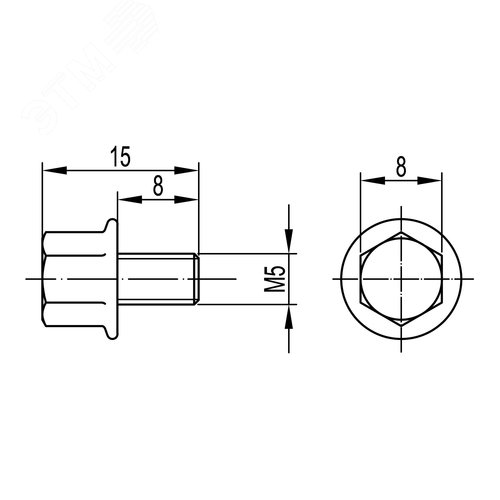 Винт М5х8 электрический контакт крышек