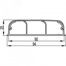 Кабель-канал 90x25 плинтусный треxсекционный с крышкой IN-Liner FRONT