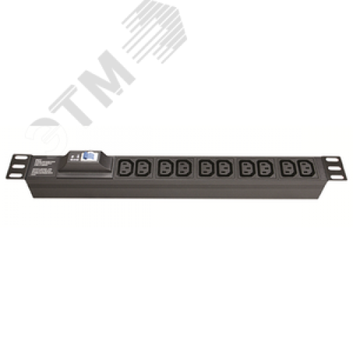 Блок розеток для 19 шкафов, 8 розеток IEC60320 С13, автомат защиты 1Р'