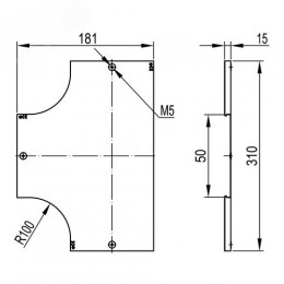Крышка на ответвитель DPT Т-образный горизонтальный осн.50 в комплекте с метизами и пластинами PTCE