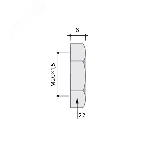Гайка M20x1.5 никелированная латунь