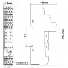 Колодка с клеммами push-in для реле IRM
