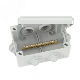 Коробка уравнивания потенциалов 12 зажимов 6 вводов, 25 мм 120х80х50 мм IP55