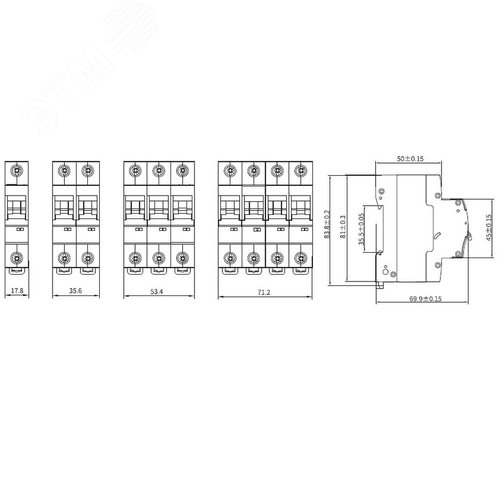 Выключатель автоматический трехполюсный 6А C 4,5кА
