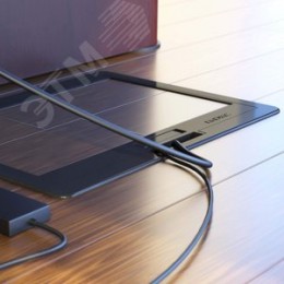 Лючок напольный 12 модулей черный RAL 9005