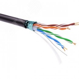 Витая пара F/UTP 4 пары CAT 5E светостабилизированный PE черный катушка 305м