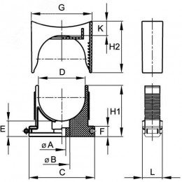 Держатель раздвижной 32-50мм