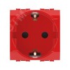 BRAVA Розетка 2 модуля с заземлением со шторками  красная (10 шт)
