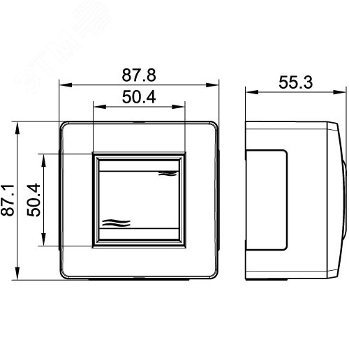 Коробка для миниканалов с выключателем