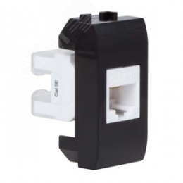 BRAVA Розетка компьютерная RJ45 (разъем PcNet) 1 модуль категория 5е черная
