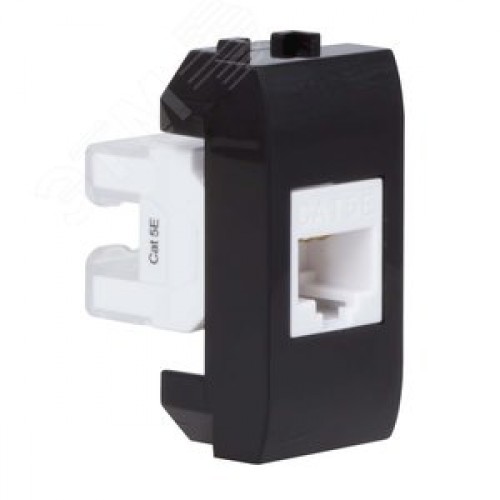 BRAVA Розетка компьютерная RJ45 (разъем PcNet) 1 модуль категория 5е черная