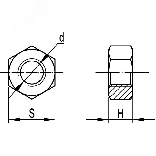 Гайка шестигранная М6