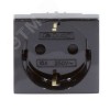 Розетка силовая 2Р+Е со шторками Viva 2 модуля черный