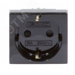 Розетка силовая 2Р+Е со шторками Viva 2 модуля черный