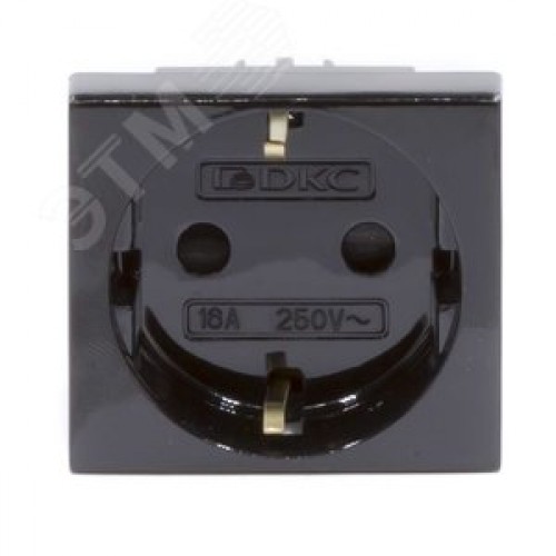 Розетка силовая 2Р+Е со шторками Viva 2 модуля черный