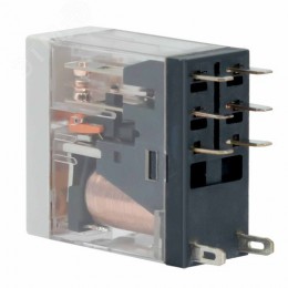 Реле миниатюрное промышленное, 2CO, коммутируемый ток 8 А, AgSnO, напряжение 230V AC, опция – тест-кнопка+светодиод