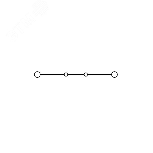 Клемма проходная, винтовой зажим, 2 точки подключения, 10 кв.мм, серая