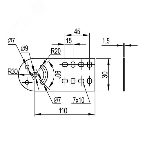Пластина крепежная GSV H50 в комплекте с крепежными элементами, необходимыми для монтажа
