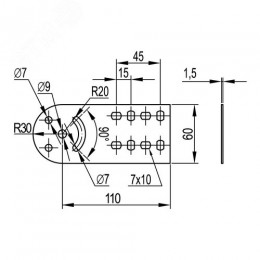 Пластина крепежная GSV H80 в комплекте с крепежными элементами, необходимыми для монтажа