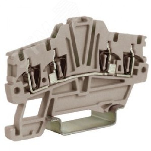 Зажим проходной HMM.1/2+2GR 2 ввод/2 вывода 1.5 кв.мм серый QUADRO