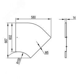 Крышка на угол CPO 45 горизонтальный 45° осн.600, горячеоцинкованная в комплекте с метизами и       пластинами