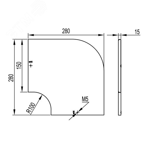 Крышка на угол CPO 90 горизонтальный 90° осн.150 в комплекте с метизами и пластинами PTCE