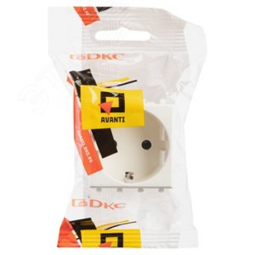 Avanti Розетка ''Белое облако'', 2P+E, с защитными шторками, 2 модульная