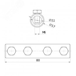 Соединитель круглого проводника 10 мм