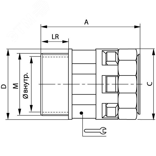 Муфта 10мм труба-коробка DN М16х1.5 полиамид черная