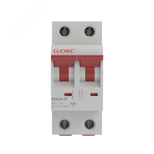 Выключатель автоматический двухполюсный 50А C 6кА