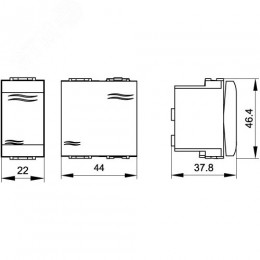 BRAVA Переключатель 2 поста 2 модуля белый IN-Liner FRONT
