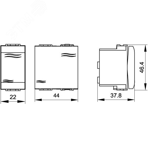 BRAVA Переключатель 2 поста 2 модуля белый IN-Liner FRONT