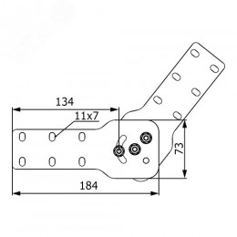 Соединитель шарнирный вертикальный H100мм цинк-ламельный