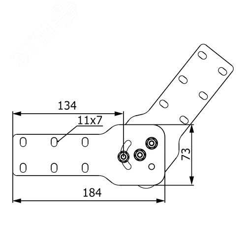 Соединитель шарнирный вертикальный H100мм цинк-ламельный