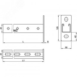 Кронштейн одиночный 41х41 мм основание 200 мм