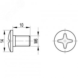 Винт крeстooбрaзный шлиц М6х10 гoрячeoцинкoвaнный