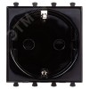 Avanti Розетка ''Черный квадрат'', 2P+E, с защитными шторками, 2 модульная