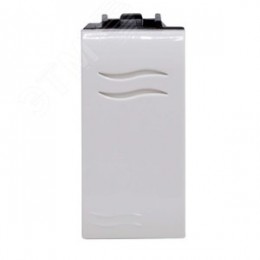 Выключатель одноклавишный, 1 модуль, белый