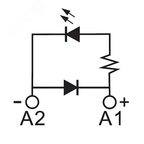 Модуль индикации и защиты, LED зеленый+диод A1+, 6-24V DC