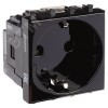 Avanti Розетка ''Черный квадрат'', 2P+E, с защитными шторками, 2 модульная