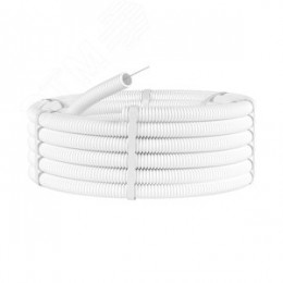 Труба ПЛЛ гибкая гофрированная не содержит галогенов 20мм ПВ-0 с протяжкой (100м) белая