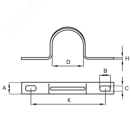 Скоба металлическая 32мм двухлапковая оцинкованная