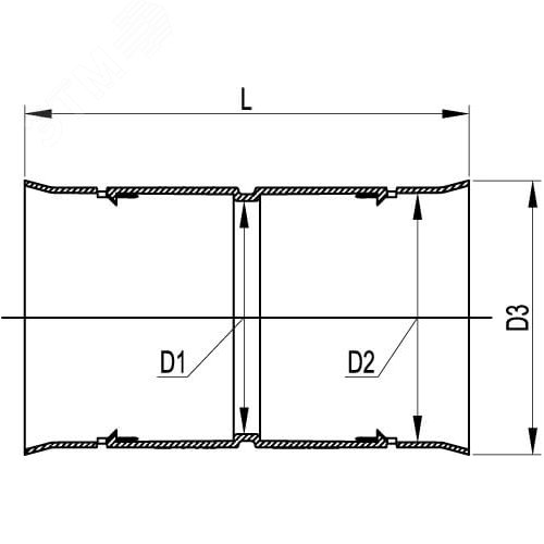 Муфта для двустенных-дренажных труб 160мм