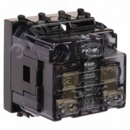 Avanti Розетка ''Черный квадрат'', 2P+E, с защитными шторками, 2 модульная