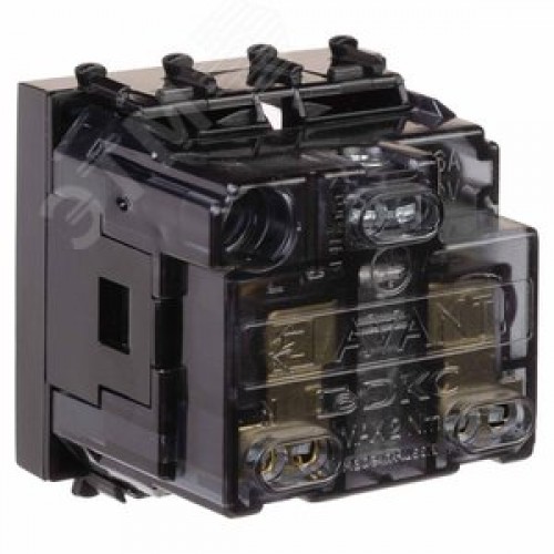 Avanti Розетка ''Черный квадрат'', 2P+E, с защитными шторками, 2 модульная